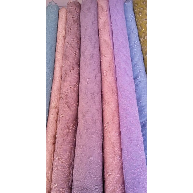 Jual New!!kain Burkat mutiara//Brokat mutiara//kebaya//Tile//harga per ...