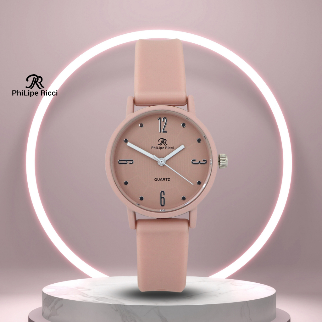 Jual PhiLipe Ricci Jam Tangan Wanita Analog Karet Dial Bulat Diameter ...
