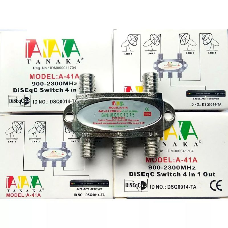 Jual DISECQ SWITCH 4 IN 1 TANAKA ( SAMBUNGAN LNB 4 SATELIT UNTUK SATU ...