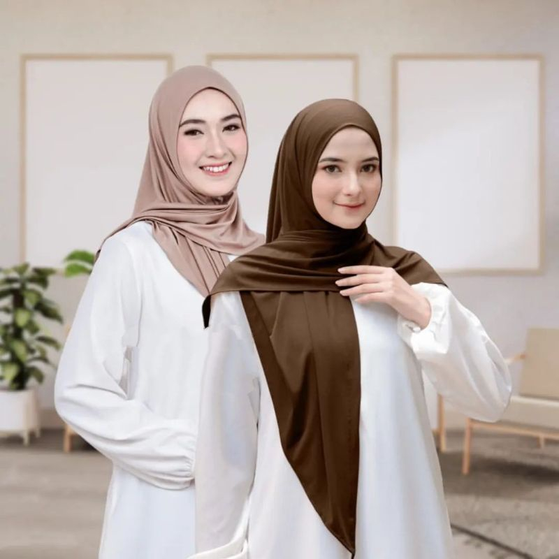 Hijab Segitiga Instan Jersey / Kerudung Segi Tiga Jersey Premium