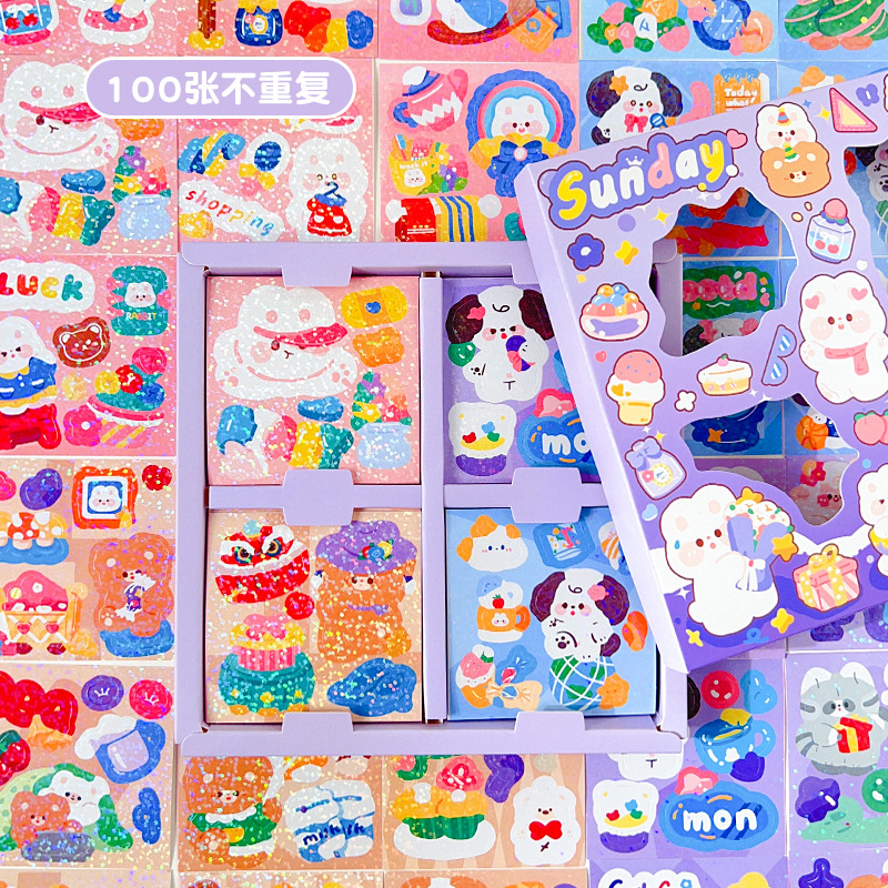 Jual Stiker Box Momo 1 Box isi 100 Lembar Sticker Glitter | Shopee ...