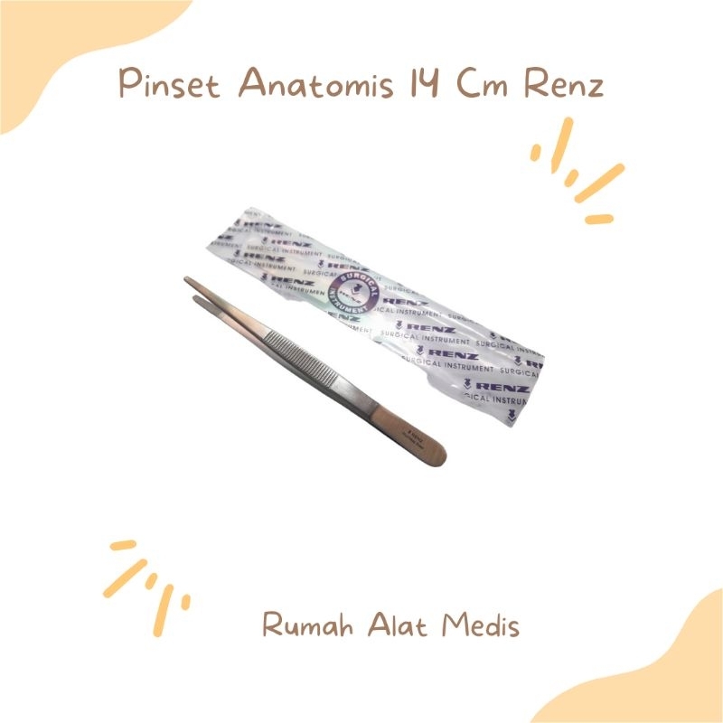 Jual Pincet Anatomis / Pincet Sirugis 14cm Original Renz Pinset Anatomi ...
