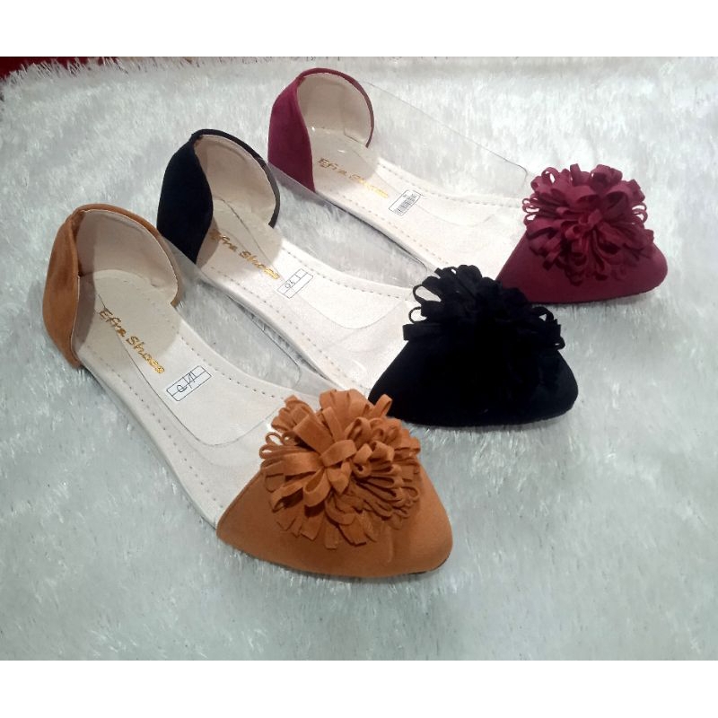 Jual Sepatu Flatshoes Wanita Simple Sepatu Balet Wanita Mika Bening ...