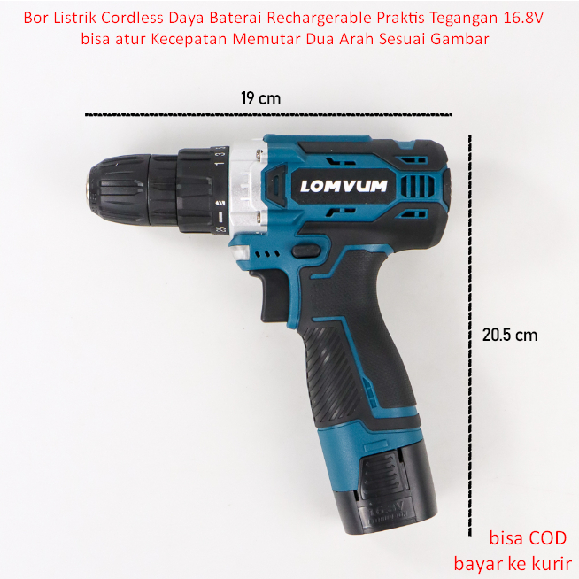 Jual Bor Listrik Cordless Daya Baterai Rechargerable Praktis Tegangan V Bisa Atur Kecepatan