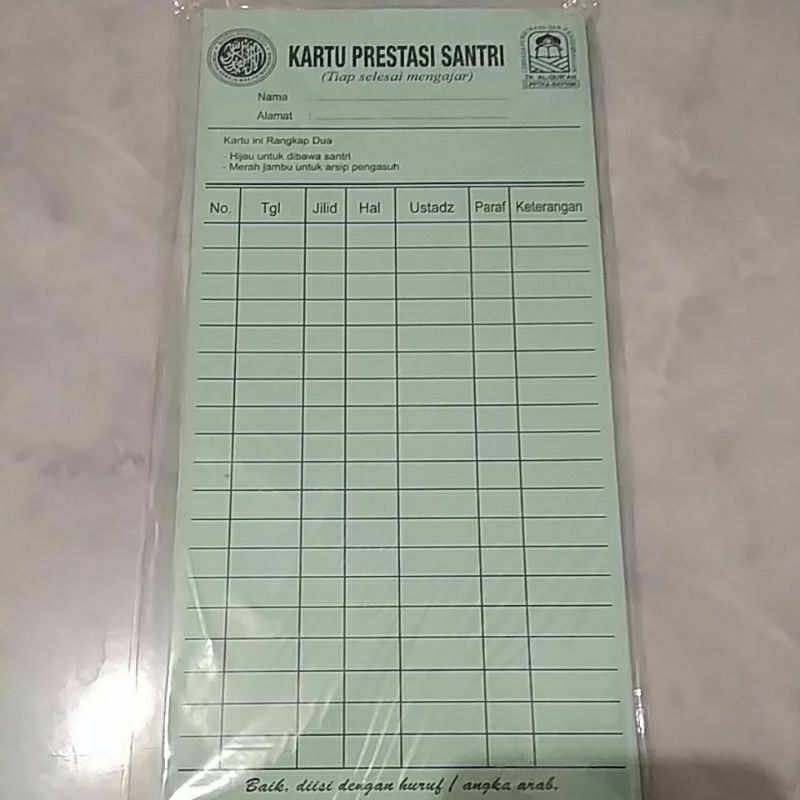 Jual Kartu Prestasi Santri Tpqtpa Shopee Indonesia 6992