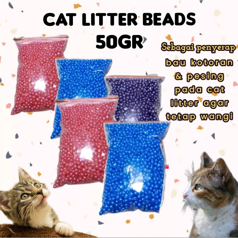 Jual CAT LITTER BEADS PEWANGI PASIR KUCING 50GR Shopee Indonesia