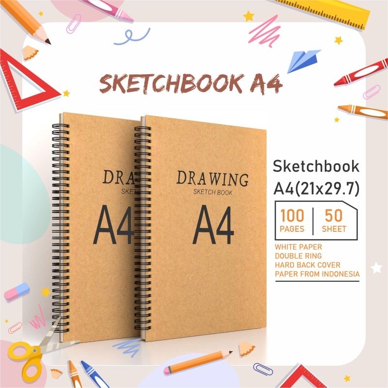 Jual Buku Sketsa Ukuran A4 / Sketchbook Drawing Book A4 / Buku Gambar
