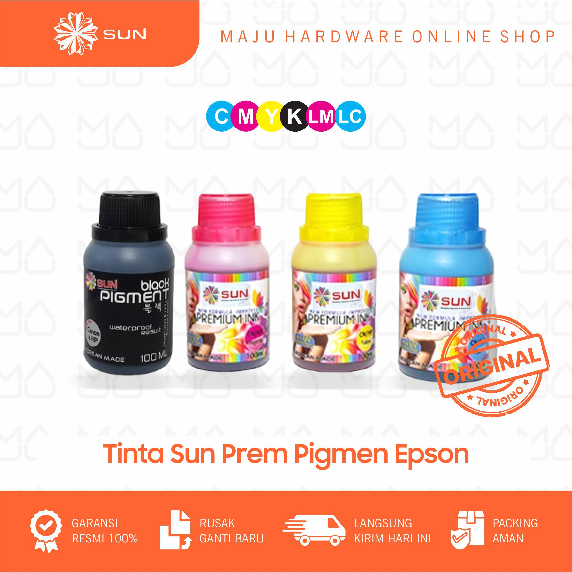 Jual Tinta Sun Premium Pigment Untuk Printer Epson Isi 100 Premium Ink