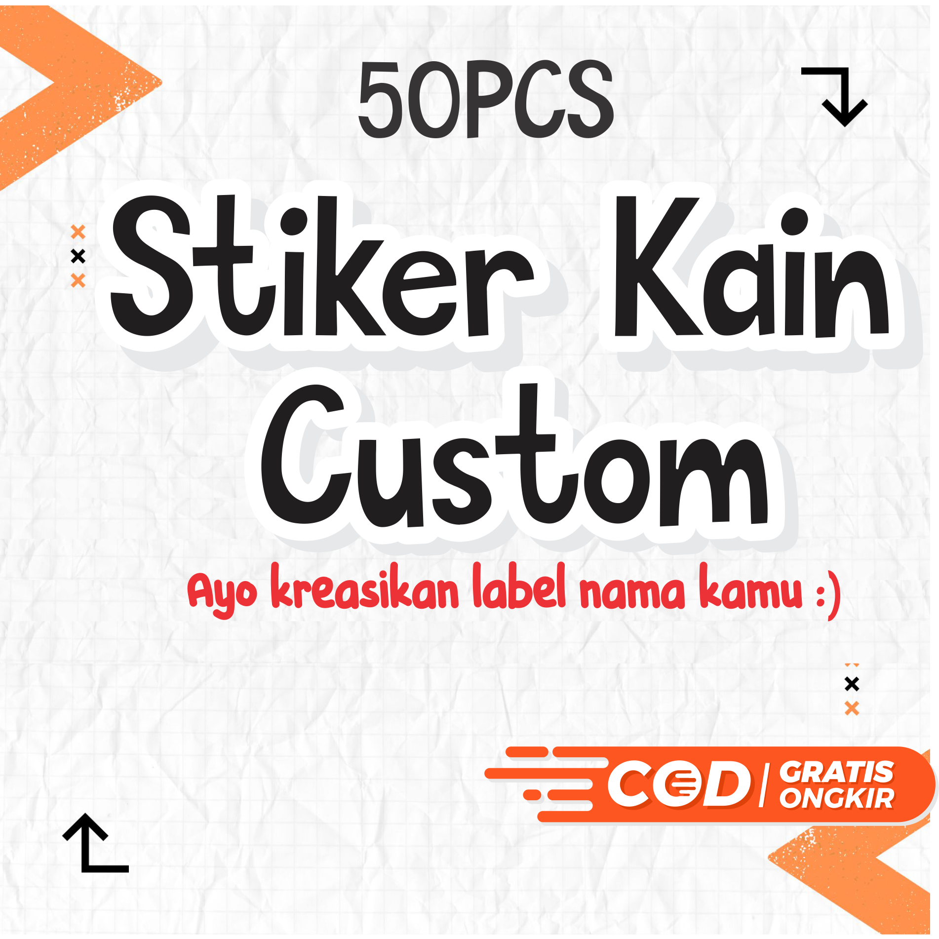 Jual STIKER UNTUK KAIN / Stiker Label Nama Kain / stiker kain tinggal di Setrika / sticker kain