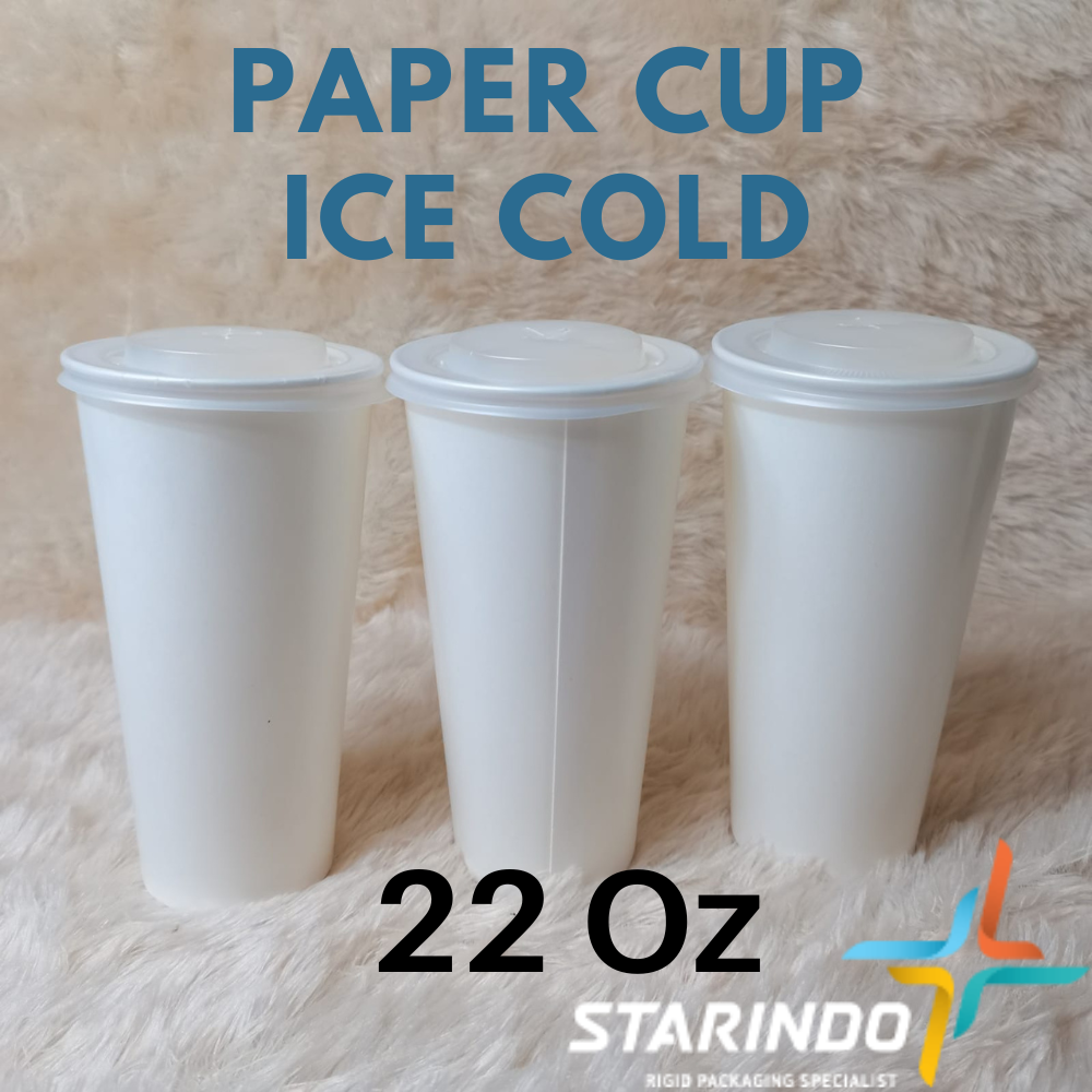 Jual Paper Cup Ice Cold 22 Oz Starindo / Gelas Paper Cup 22oz Minuman ...