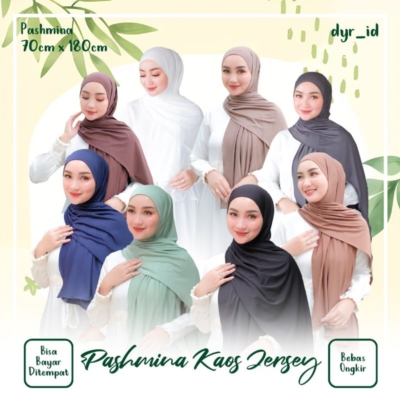 Jual [COD] Pashmina Kaos Jersey Premium 50 Warna | Pasmina Kaos Flowy