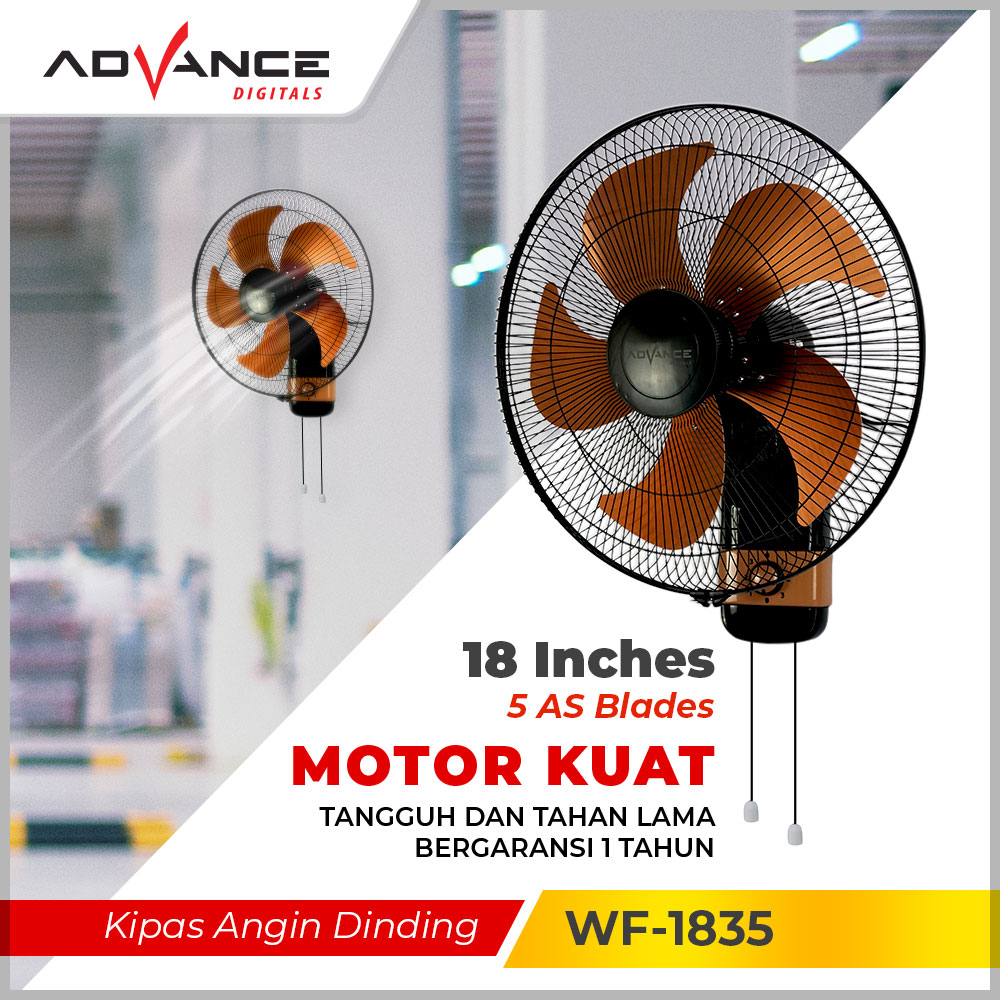Advance Kipas Angin Dinding Kipas  Dinding Kipas Besi Wall Fan 18 inch 1835