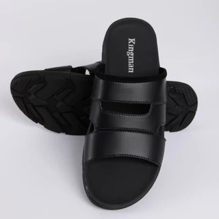 Kingman Sandal Pria Casual Kekinian Havre Sendal Selop Hangout Cowok Kulit Kualitas Import - HV300