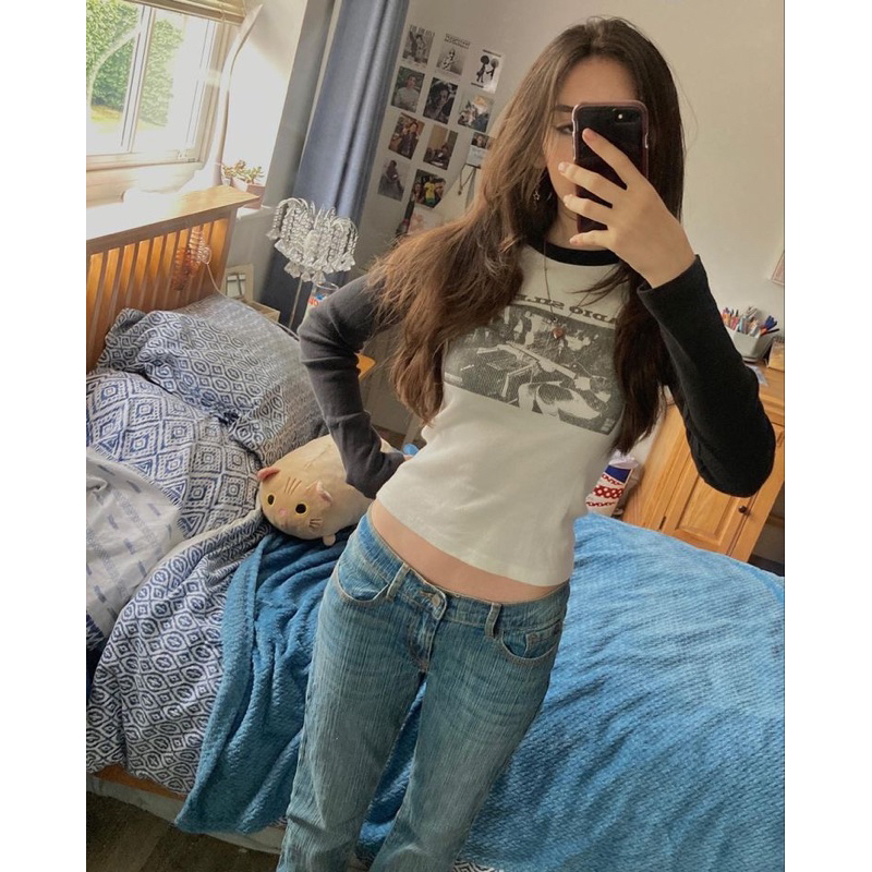 Jual [READY] radio silence korean top baby tee y2k harajuku acubi