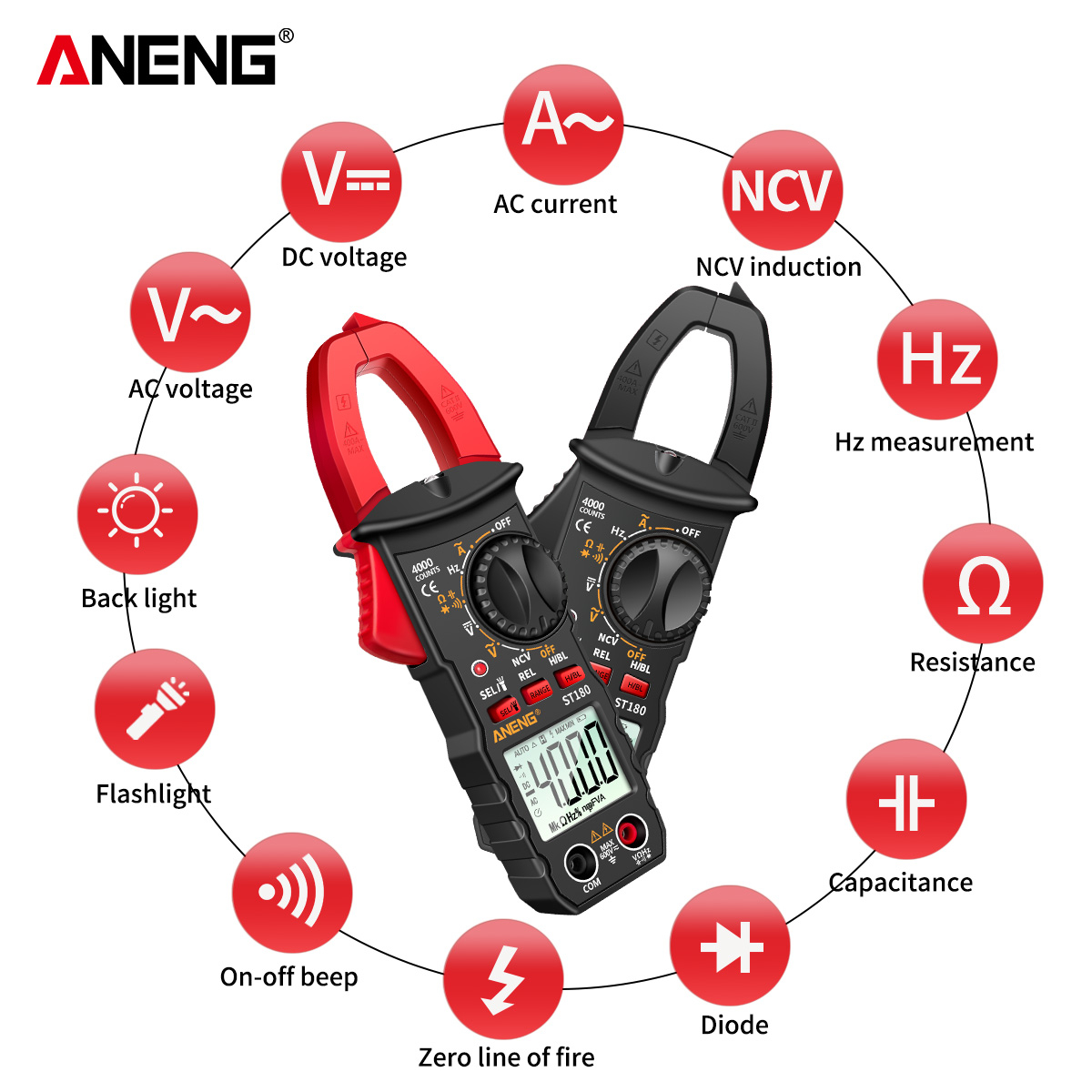 Jual Taffware ANENG Multimeter Digital Clamp Meter Voltage Tester Alat ...