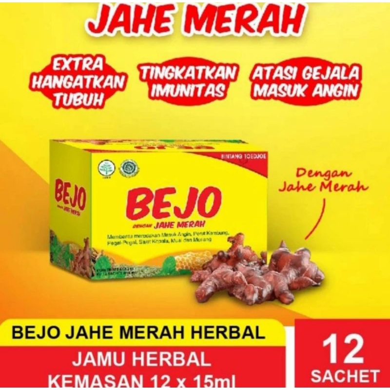 Jual Bejo JAHE MERAH Sachet Jamu masuk Angin meriang demam masuk angin ...