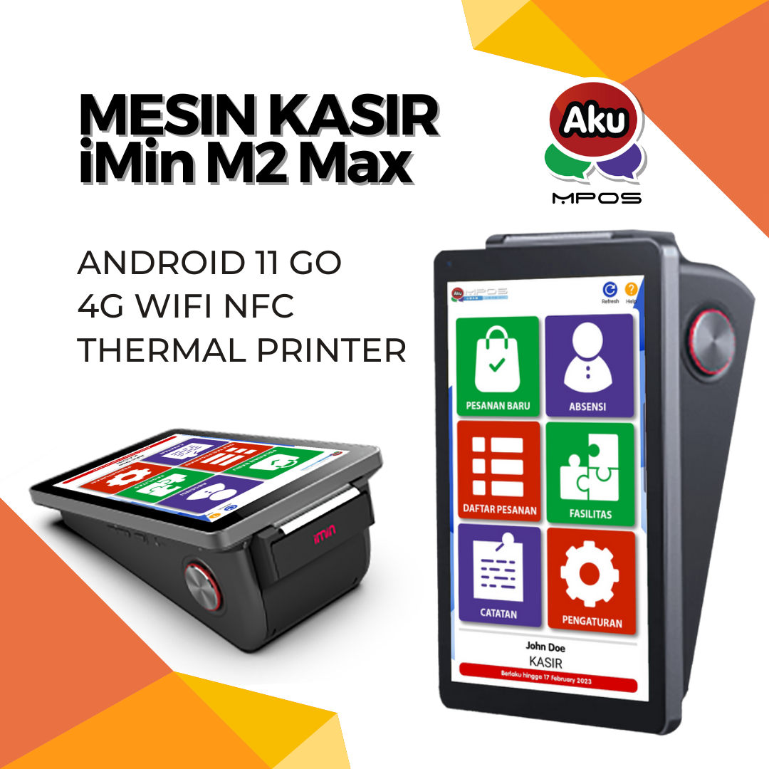 Jual Mesin Kasir All In One Imin M Max Android Go Aku Mpos