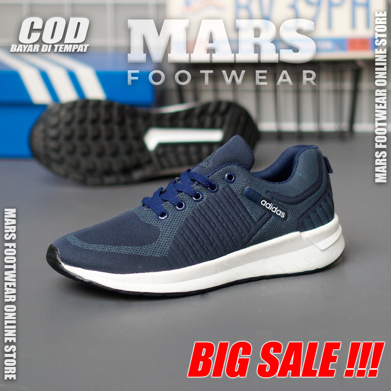 Sepatu Sneakers Kets Olahraga Lari Running Fitness Gym Pria Murah
