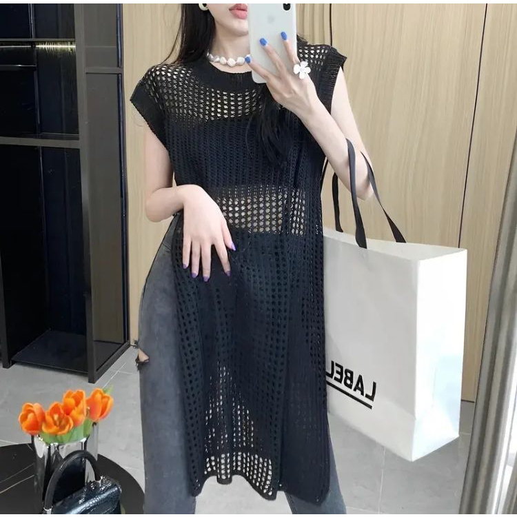 Jual Rajut Jaring Tunik Atasan Wanita Ruby Rajut Dress Jaring Rajut ...