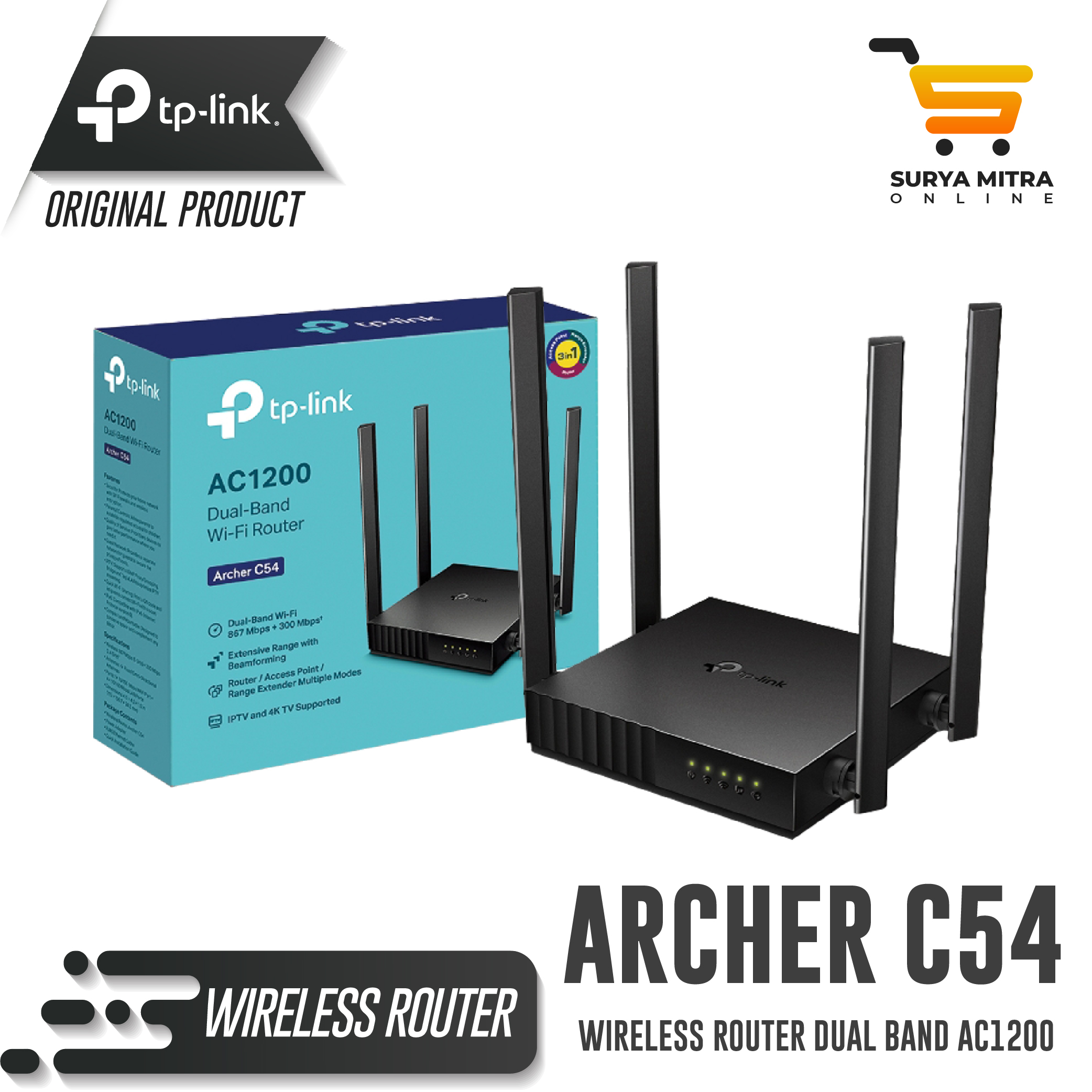 Jual Tp-Link Archer C-54 | C54 AC1200 Dual-Band Wi-Fi Router | Shopee ...