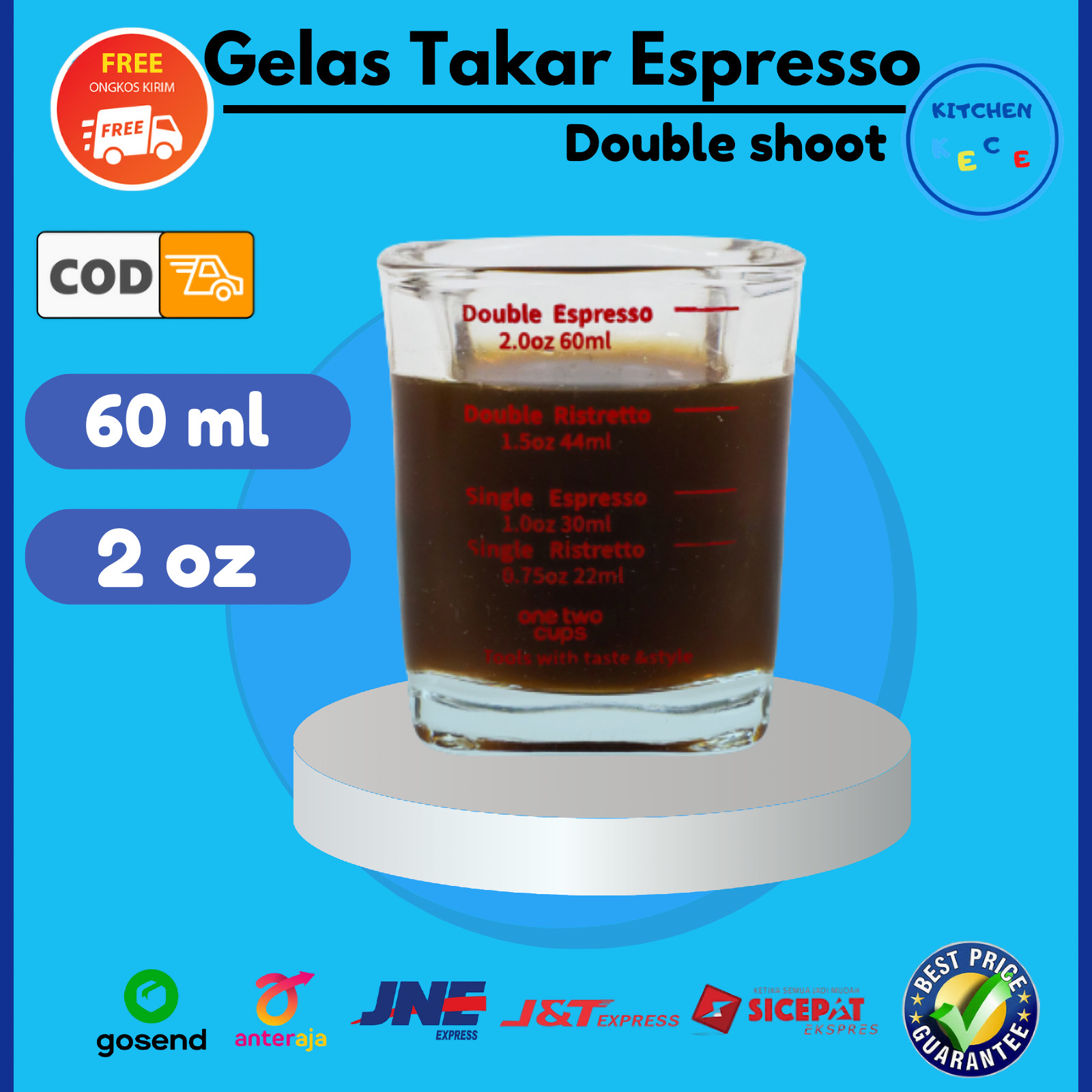 Jual Gelas Ukur Takar Coffee Kopi Espresso Double Shot Glass Coffee Mug Cup 60ml Shopee Indonesia 7896