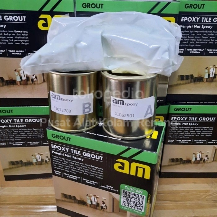 Jual Semen Nat Kolam Renang Warna JADE GREEN AM 55 Epoxy Tile Grout