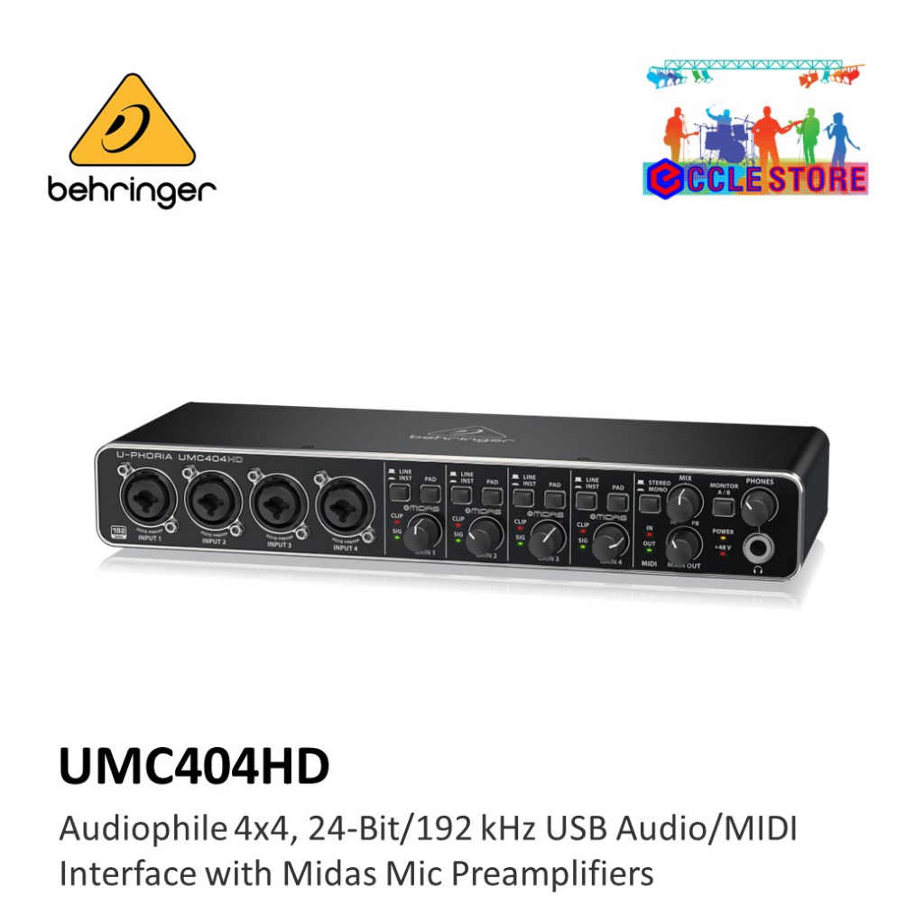 Jual BEHRINGER UMC404HD 4 in 4 oyt 192kHz/24Bit USB/Midi Audio