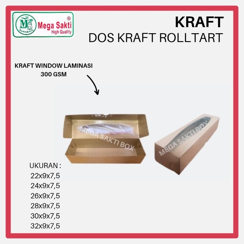 Jual (ISI 10 PCS) DOS / DUS KRAFT ROLLTART WINDOW LAMINASI TINGGI 7,5 ...