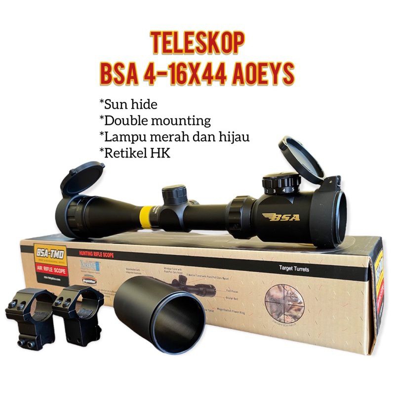 Jual TELESKOP BSA 4-16x44 AOEYS RETIKEL HK | Shopee Indonesia