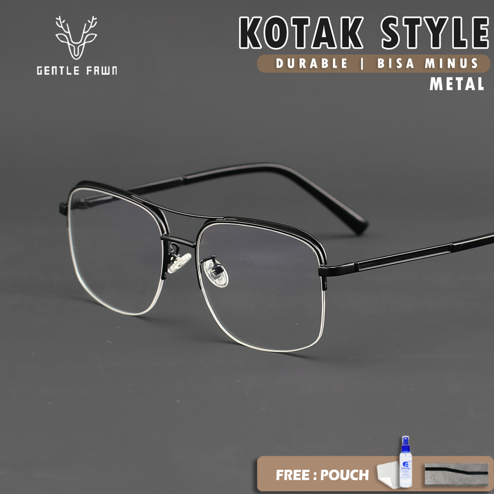 Jual Gentle Fawn Frame Kacamata Stylish Keren Pria Model Half Frame