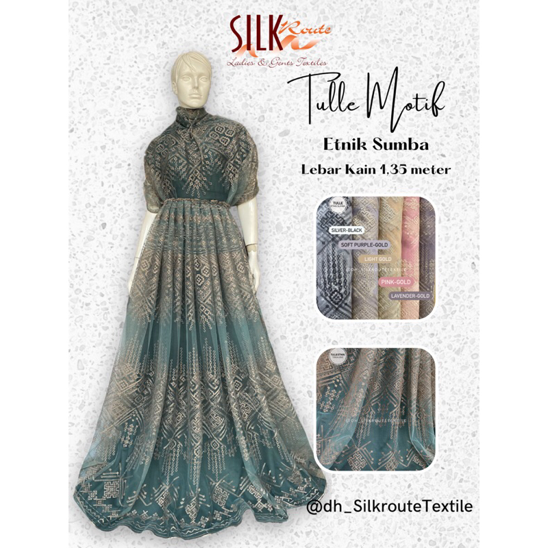 Jual (TERMURAH) 1/2 Meter TULLE ETNIK SUMBA METERAN / TILLE MOTIF ...