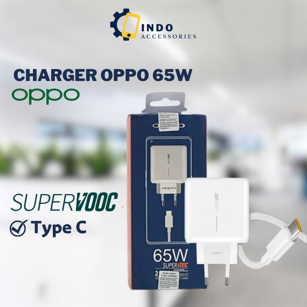Charger Oppo Original 65W Carger Cas Oppo Reno Reno Reno Super VOOC  Type C Flash Charge Support Fast Charging