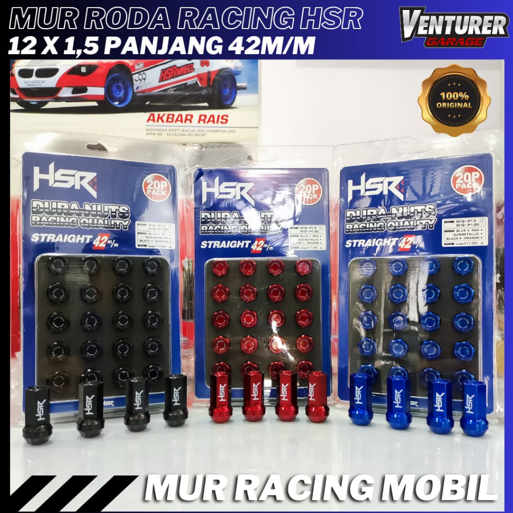 Jual Dura nut Mur Baut Roda Variasi Velg Racing Mobil murah HSR 1,5 1 ...