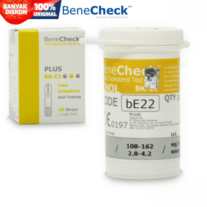 Jual Alat Cek Darah - BeneCheck PLUS Test Strip Kolesterol (ISI 10Pcs ...