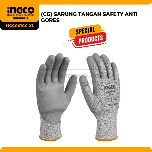 Jual Cut Resistant Safety Gloves INGCO HGCG01CG Sarung Tangan Anti