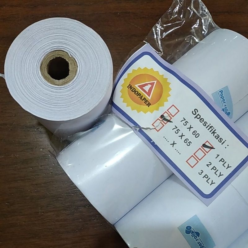 Jual Kertas Struk Kasir Hvs 1 Ply 75 X 65 Untuk Printer Dot Matrik