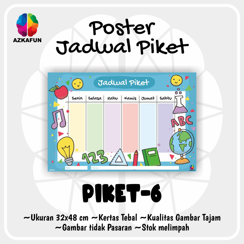 Jual Poster Jadwal Piket - Best Seller Poster Piket Sekolah - Jadwal ...