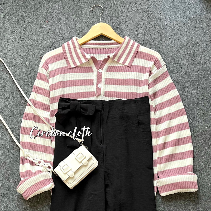 Jual Cirebon Cloth One Set Sweater Isabella One Set Rajut Wanita