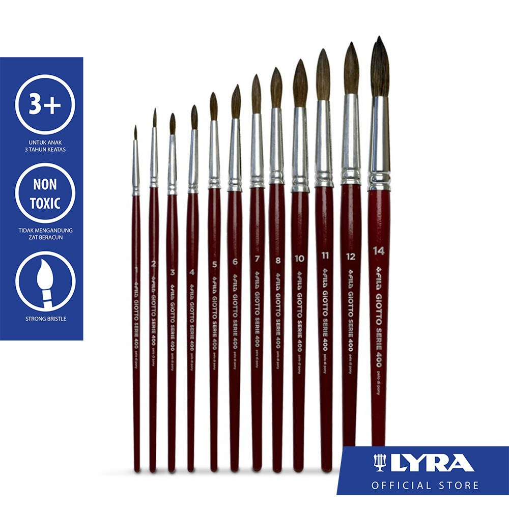 Jual Giotto Kuas Lukis Brushes Art 400 Round - Bulu Kuda Asli, Untuk ...