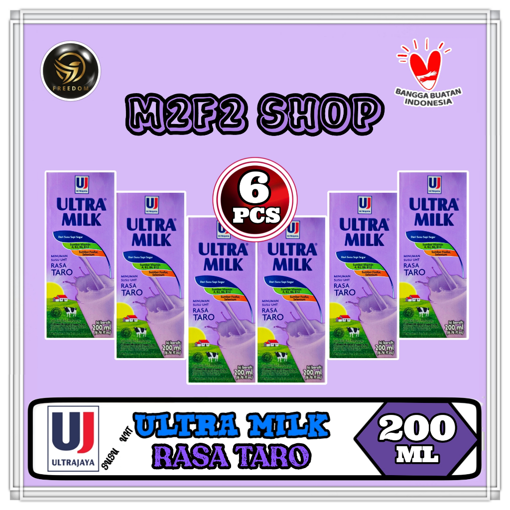 Jual Susu Ultra Milk Rasa Taro Kotak UHT - 200 ml (Kemasan 6 Pcs