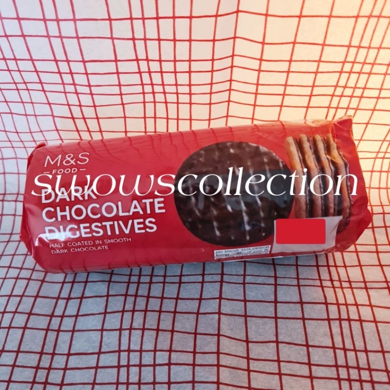 Jual M&S MARK MARKS & AND SPENCER DIGESTIVES DIGESTIVE DARK CHOCOLATE BISCUIT BISKUIT COOKIES