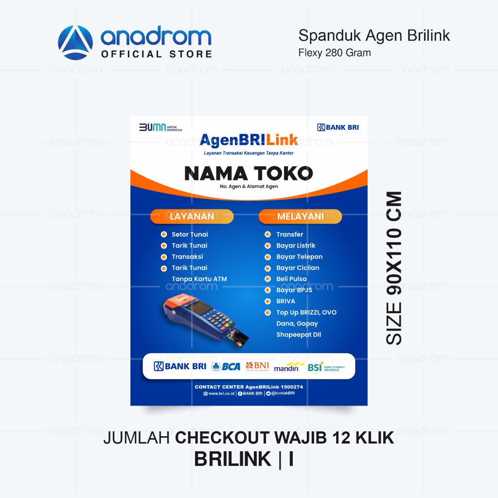 Jual Spanduk Atribut Wajib Agen Brilink Banner Agen Brilink Anadrom Shopee Indonesia