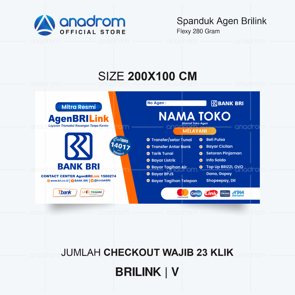 Jual Spanduk Atribut Wajib Agen Brilink Banner Agen Brilink Anadrom Shopee Indonesia