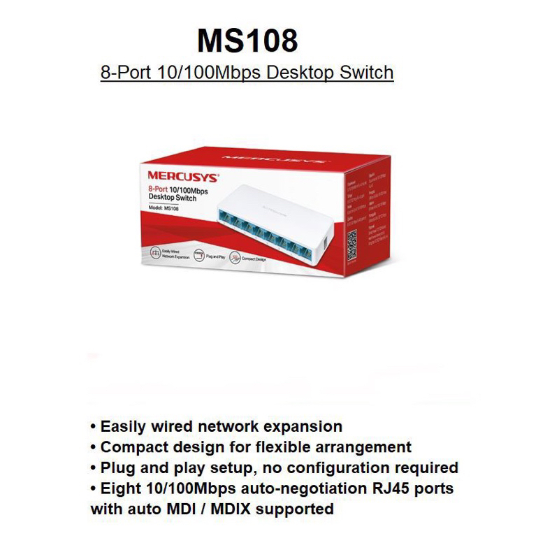 Jual Mercusys MS108 switch 8port 10/100mbps | Shopee Indonesia