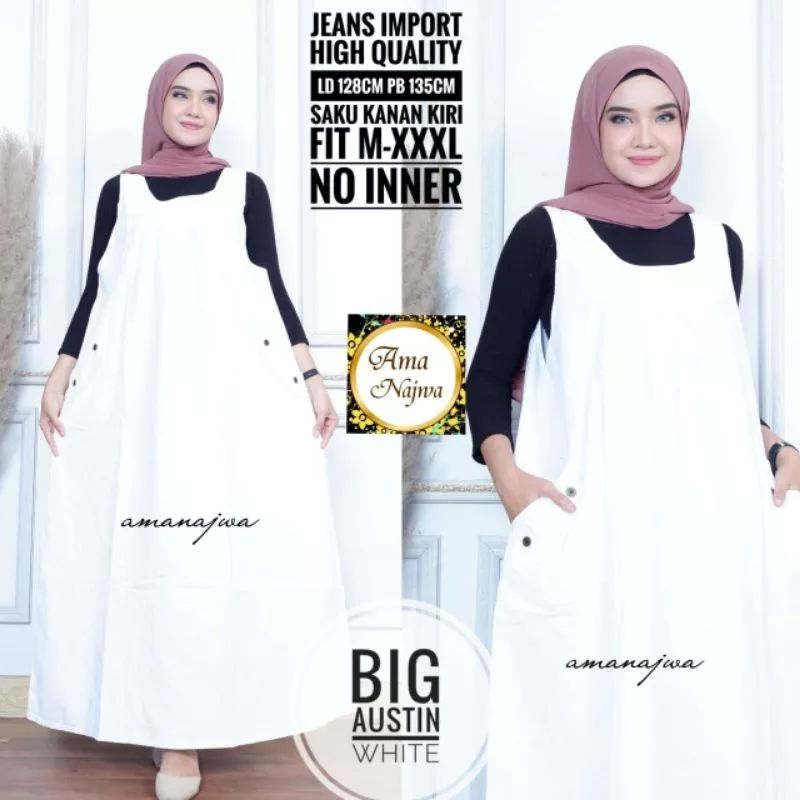 Overall jeans putih store