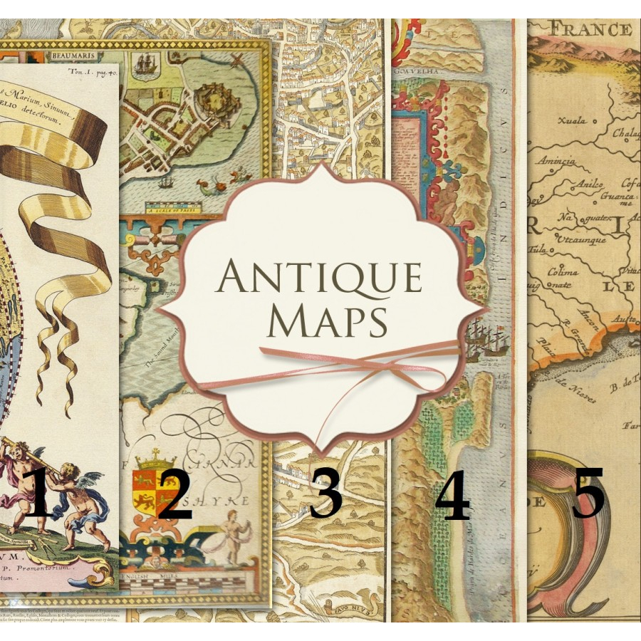 Jual Kertas Scrapbook - Antique Maps_FFH23 Design | Shopee Indonesia