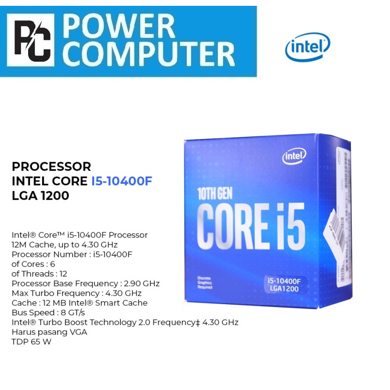 Intel Core i5 10400F Processor 12M Cache up to 4.30 GHz