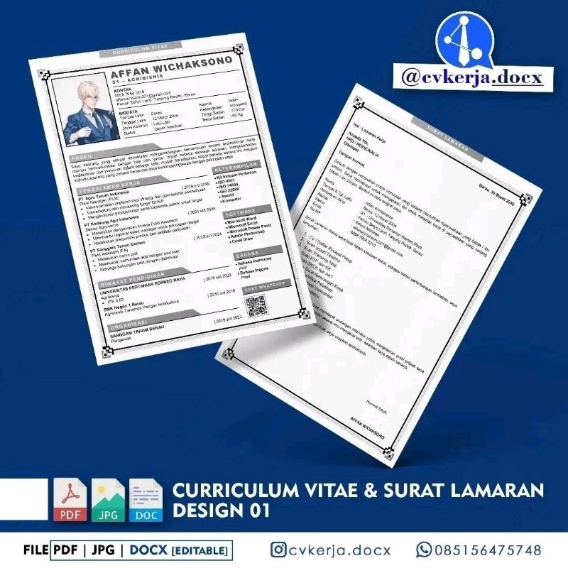 Jual Template CV Lamaran Kerja Microsoft Word Profesional | Shopee