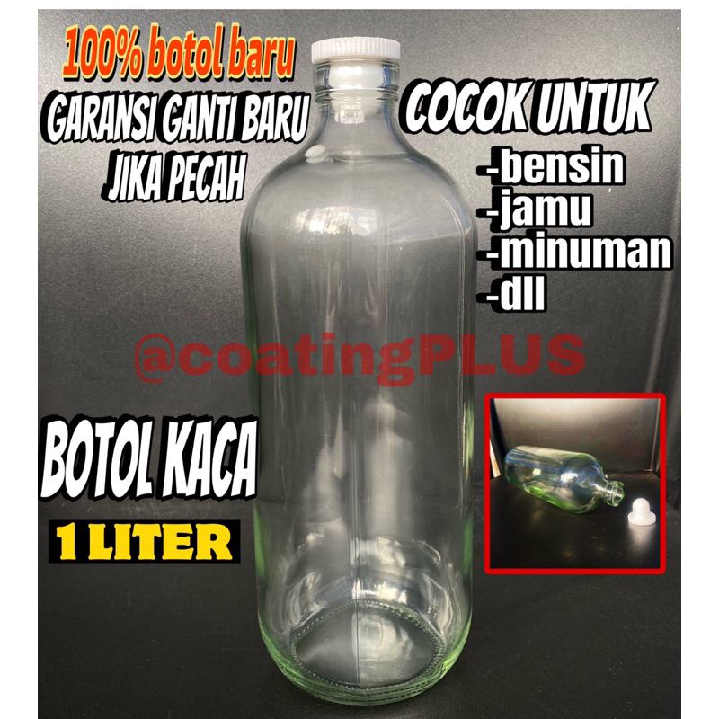 Jual Botol Kaca 1 Liter Botol Jamu Botol Bensin Botol Minuman Shopee