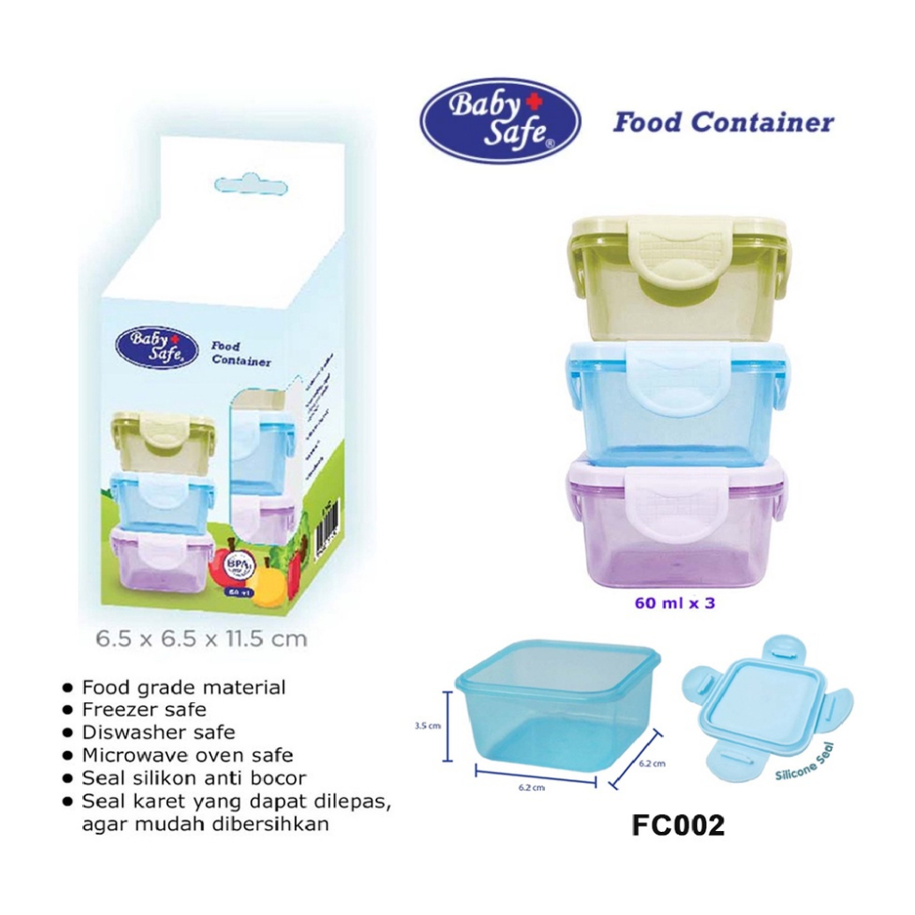 Jual Food Container Babysafe Klik FC002 60ml | Wadah Makanan/susu bayi ...